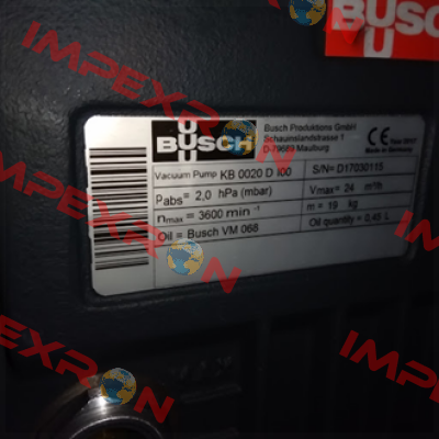 KB 0020 D 100 SM XX Busch