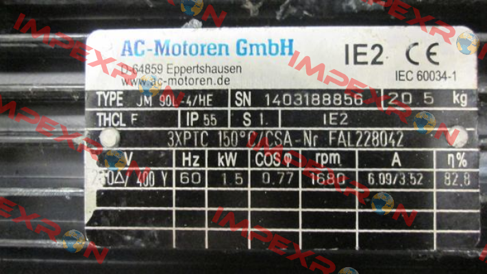 JM 90L-4/HE old code, new code FCA 90 L-4/HE AC Motoren