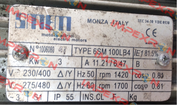 6SM 100LB4 obsolete, replaced by T3A100LB  Smem