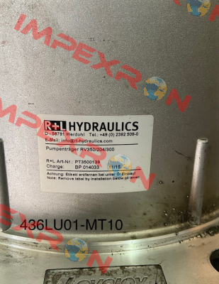 PN: PT3500139 / RV 350/204/300 R+L HYDRAULICS