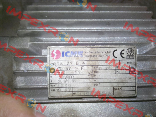 Shaft For TYP: TA 71 B 4  Icme Motor