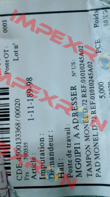 CDE 4500133368/20 ARTICLE:1-11-189-98 FOR  M 400 L   MATTEI